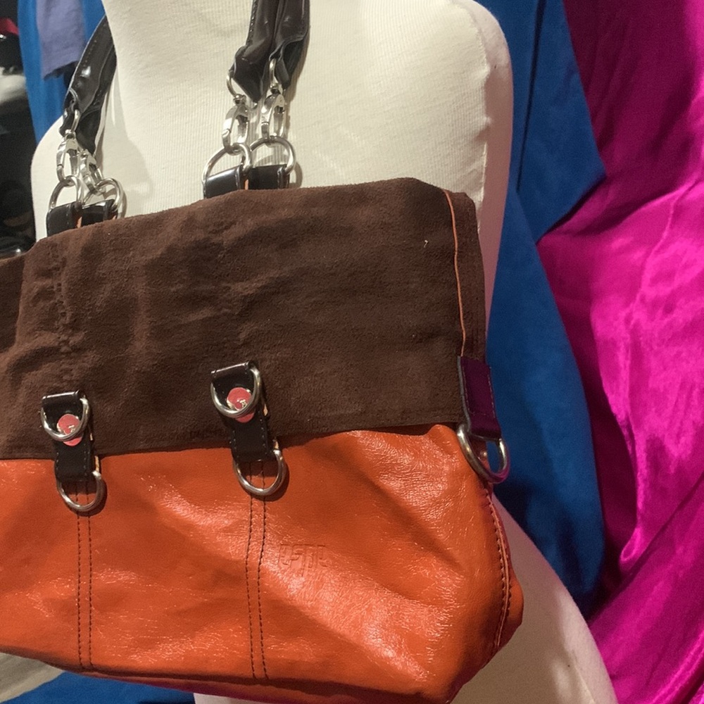 Espe orange and brown purse. Come with long strap. Removable short straps